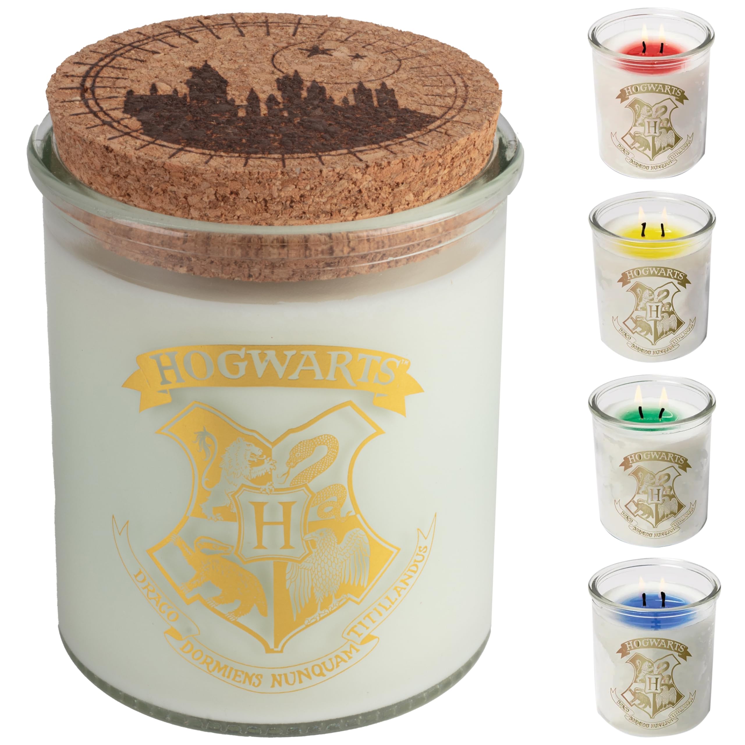 Harry Potter Color Changing Hogwarts House Candle, Large 10 oz - Mystery Color Wax Turns from White to A Color When Lit to Reveal a Hogwarts House - Soy Wax, Unscented - Great Gift for Teens & Adults