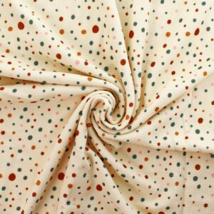 Rustic Sienna Multi-Colored Dots Liverpool Bullet Fabric Textured Knit 4 Way Stretch - 6" Strip