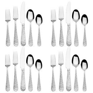 towle everyday santa 20 piece 18.0 stainless steel flatware set, service for 4