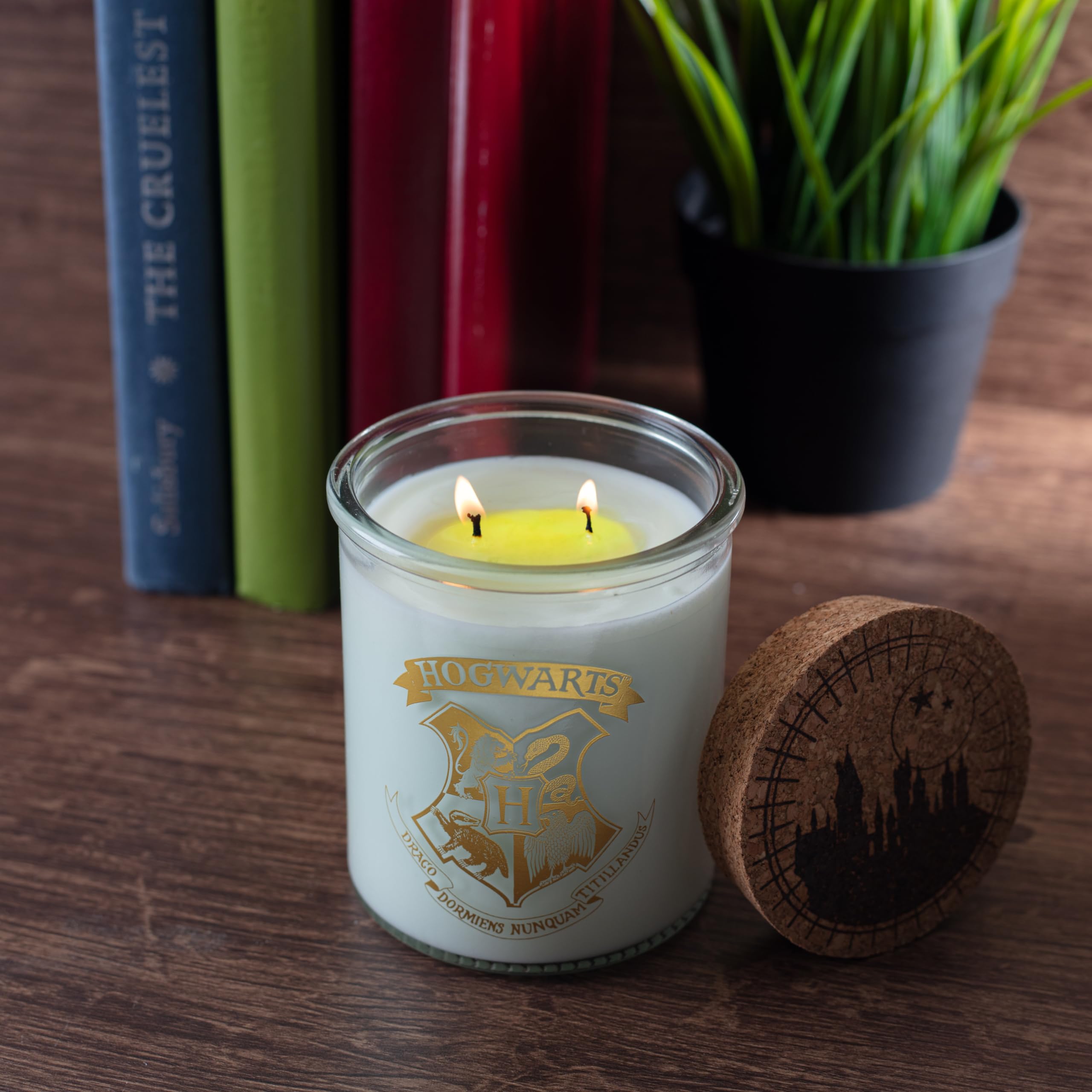 Harry Potter Color Changing Hogwarts House Candle, Large 10 oz - Mystery Color Wax Turns from White to A Color When Lit to Reveal a Hogwarts House - Soy Wax, Unscented - Great Gift for Teens & Adults