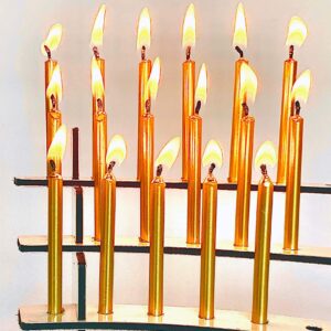 100 Tall Gold Birthday Candles Perfect for Milestone Birthday Cakes and Decoarations, 3.25 inches -100 Pack