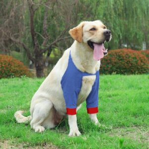 ROZKITCH Dog Surgery Recovery Sleeve for Front Legs, Pet Prevent Licking Wound Elbow Brace Protector, Dog Recovery Suit Cone Collar Alternative for Sprain ACL CCL Arthritis Blue M