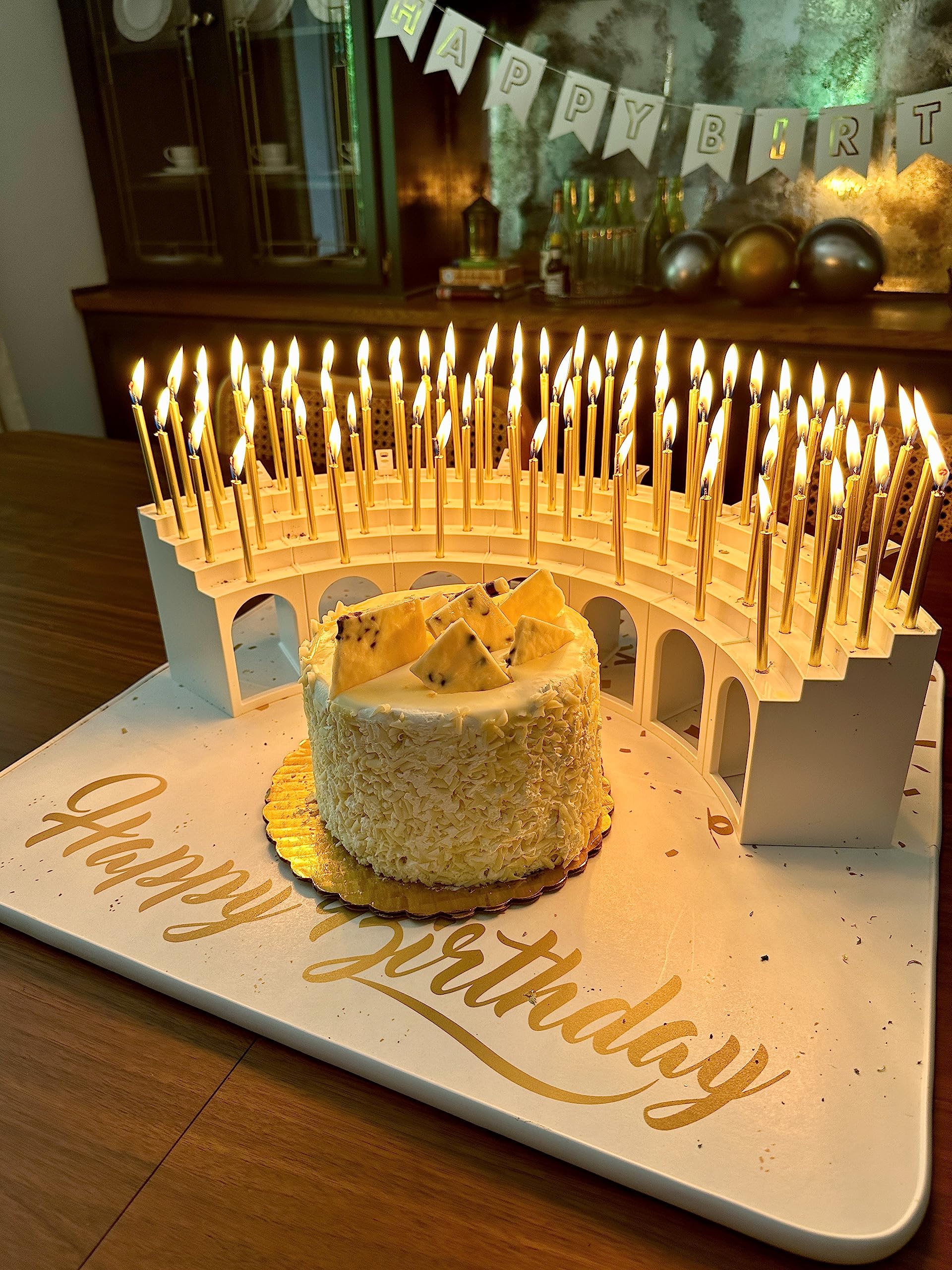 100 Tall Gold Birthday Candles Perfect for Milestone Birthday Cakes and Decoarations, 3.25 inches -100 Pack