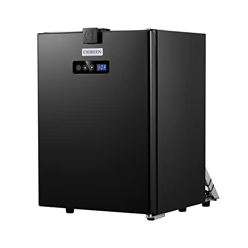 CIGREEN 12 Volt Refrigerator RV Refrigerator Built-in Fridge Compressor Refrigerator Mini Fridge with Freezer for Apartment Office Boat Yacht RV Caravan (Black Alloy, 40L)