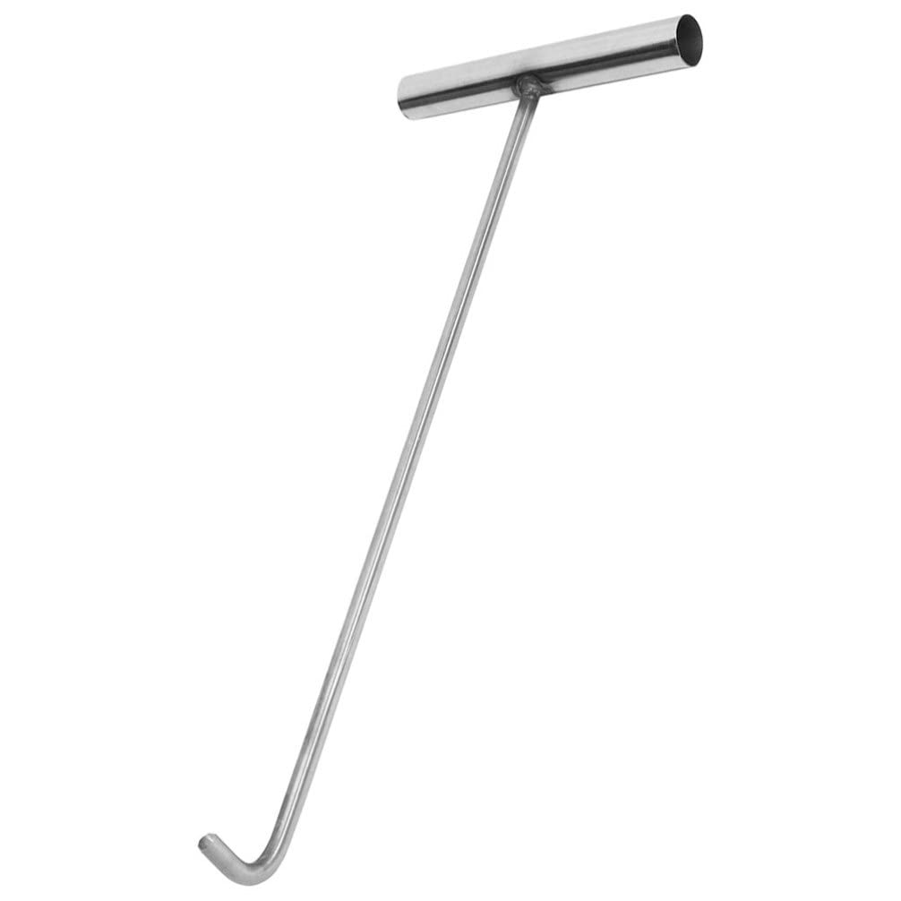 GANAZONO T Post Driver Manhole Cover Hook Stainless Steel T Style Handle Hook Hooks Drain Grate Lifter Storm Drain Cover Hook for Garden Street Home Shutter Doors Water Meter Key