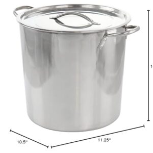 Everyday 16 Quart Stainless Steel Stock Pot with Lid Silver Non-Stick