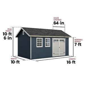 Handy Home Products Scarsdale 10x16 Do-it-Yourself Wooden Storage Shed with Floor