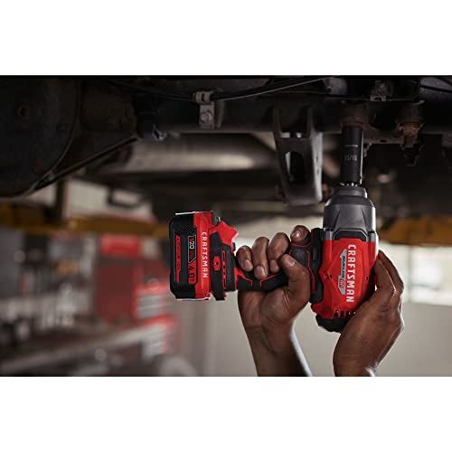 CRAFTSMAN V20 RP Impact Wrench, Cordless, Brushless, High Torque, 1/2 Inch, 4Ah Battery and Charger Included (CMCF940M1)