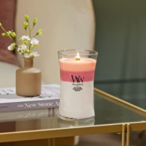 WoodWick Large Hourglass Candle, Blooming Orchard - Premium Soy Blend Wax, Pluswick Innovation Wood Wick, Made in USA