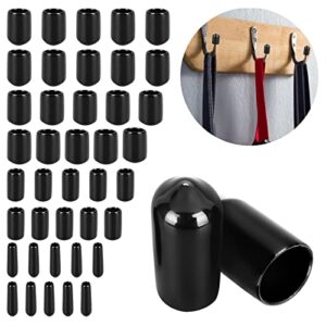 cobee rubber end caps, 40pcs vinyl round end caps for screw vinyl tube flexible pipe post bolt cap cover screw thread protectors cover assortment kit 3mm/6mm/9mm/12mm, black