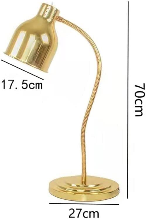 Vkins Single Bulb Food Heat Lamp 250W Food Warming Light for kitchen Commercial Warmer Lamps for Home Restaurant Buffet (Size : Gold)