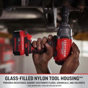 CRAFTSMAN V20 RP Impact Wrench, Cordless, Brushless, High Torque, 1/2 Inch, 4Ah Battery and Charger Included (CMCF940M1)