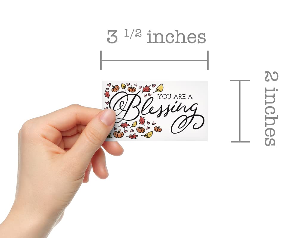 Fall Blessings Thanksgiving Table Place Cards - Set of 48 Place Cards for Table Settings - For Thanksgiving, Harvest Festivals, Fall Events