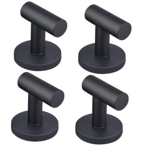 mutuactor storage hook, 4 packs heavy duty magnetic hooks with rubber coating, stainless steel, for hanging coats, hats, bags, keychains on kitchen, garage, classroom, bathroom etc.