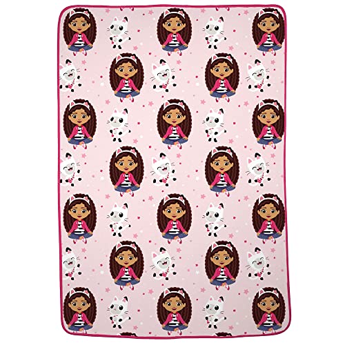 Franco DreamWorks Gabby's Dollhouse Kids Bedding Super Soft Plush Micro Raschel Blanket, 62 in x 90 in, (Official Gabby's Dollhouse Product)