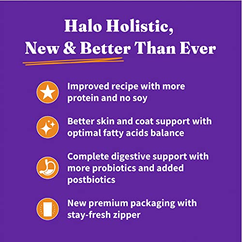 Halo Holistic Dog Food, Complete Digestive Health Cage-Free Chicken and Brown Rice Recipe, Dry Dog Food Bag, Small Breed Formula, 3.5-lb Bag