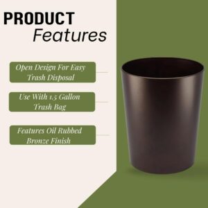 SEDLAV Metal Wastebasket, Bronze