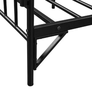 Tensun Detachable Queen Anti-Noise Platform Metal Canopy Bed with Headboard,Black