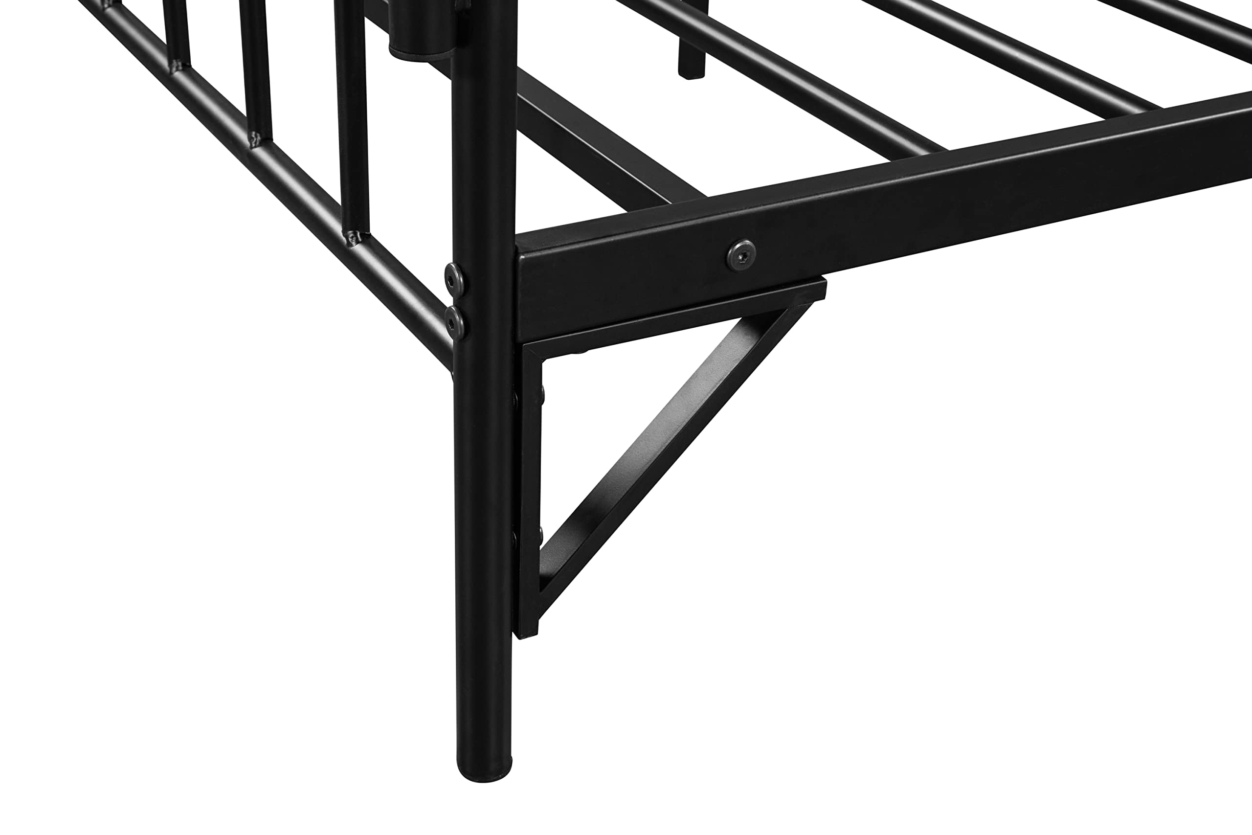 Tensun Detachable Queen Anti-Noise Platform Metal Canopy Bed with Headboard,Black