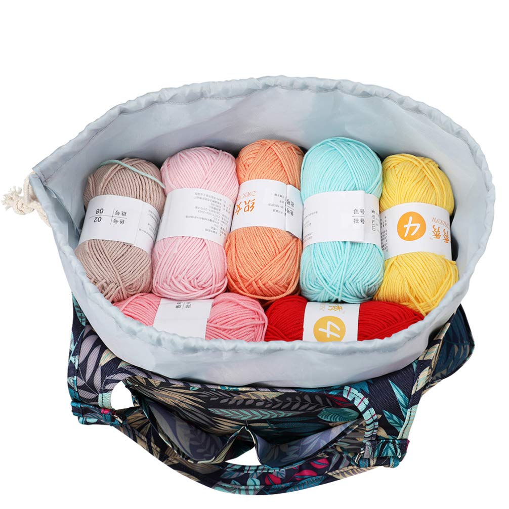 Ciieeo Storage Tote Knitting Tote Bag Yarn Storage Organizer Wool Shoulder Bags Crochet Supplies Pouches Travel Portable Yarn Bags for Crochet Hooks Yarn Balls Crocheting Kits Canvas Tote Bag