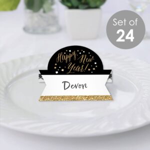 Big Dot of Happiness New Year’s Eve - Gold - New Years Eve Party Tent Buffet Card - Table Setting Name Place Cards - Set of 24