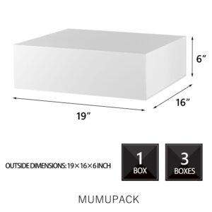 MUMUPACK Extra Large White Gift Box 19x16x6 Inches, Huge Gift Box, Large Gift Box with Lid Magnetic Closure, Groomsman Proposal Box, Rectangle Collapsible Gift Boxes for Wedding Dress