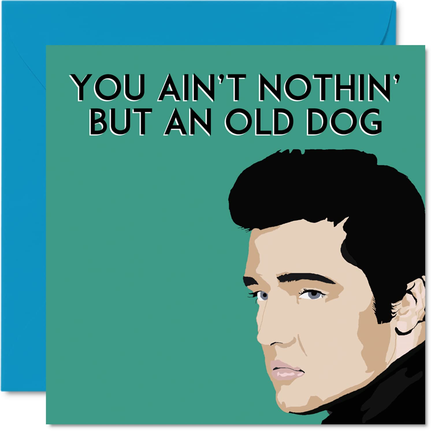 Stuff4 Funny Birthday Cards for Women Men - Ain't Nothin' But An Old Dog - Happy Birthday Card for Mom Dad Papa Pops Grandpa Nanny Grandma Aunt Uncle, 5.7 x 5.7 Inch Joke Humor Bday Greeting Cards