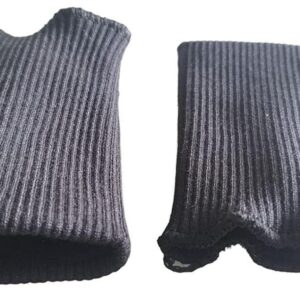 Finished Knitted Ribbed Cuffs,Replacement Jacket Stripes Rib Knit Trims Cuffs 1Pair for Sewing DIY (Black)