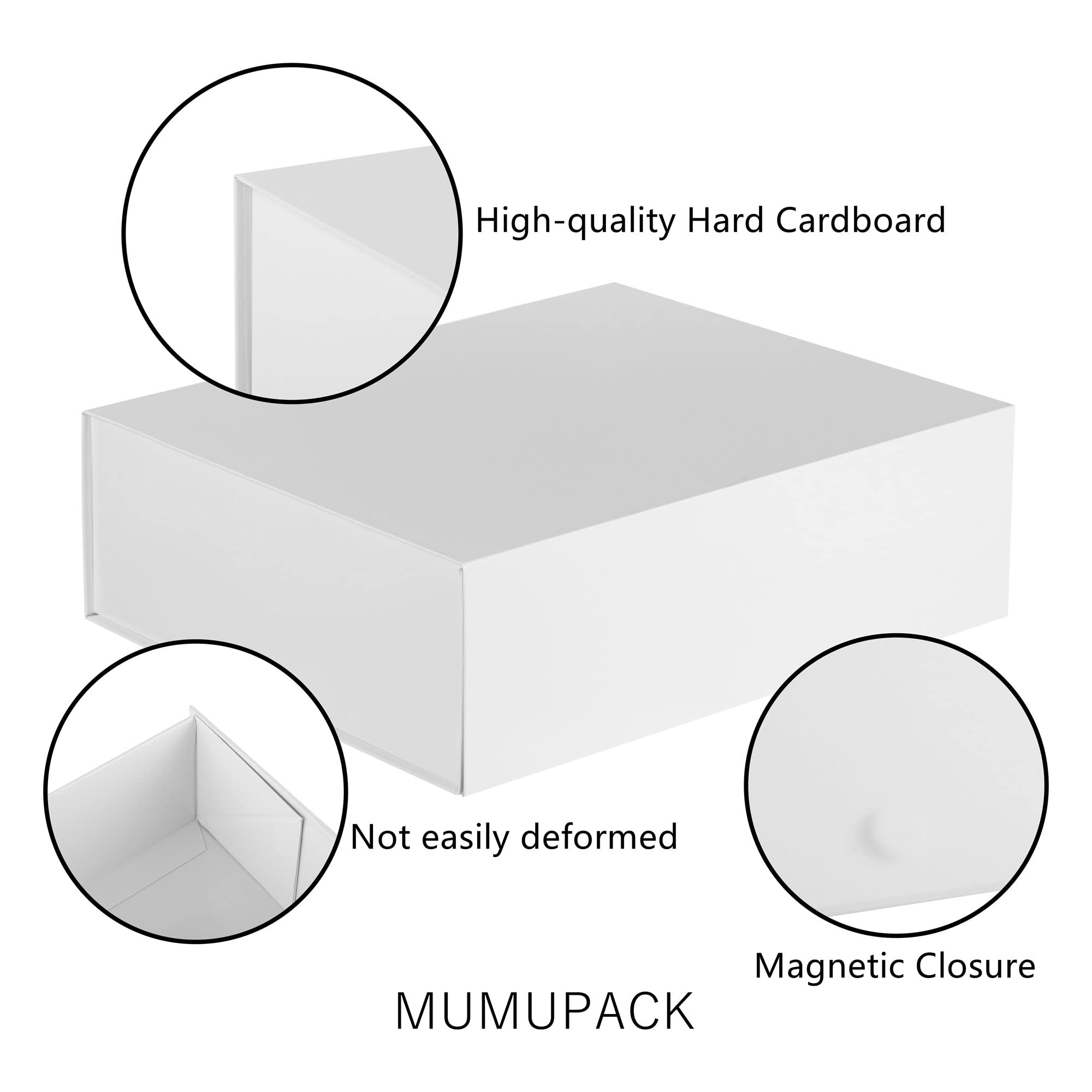 MUMUPACK Extra Large White Gift Box 19x16x6 Inches, Huge Gift Box, Large Gift Box with Lid Magnetic Closure, Groomsman Proposal Box, Rectangle Collapsible Gift Boxes for Wedding Dress