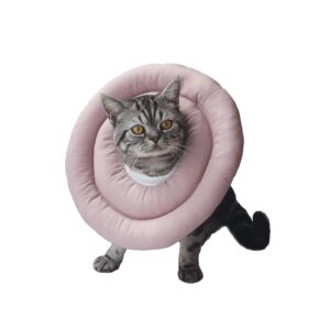 docutca soft cat cone collar, cat recovery collar, cute donut cat cone alternative after surgery with adjustable neck strap,comfy pet pillow cone for small dog, kitten