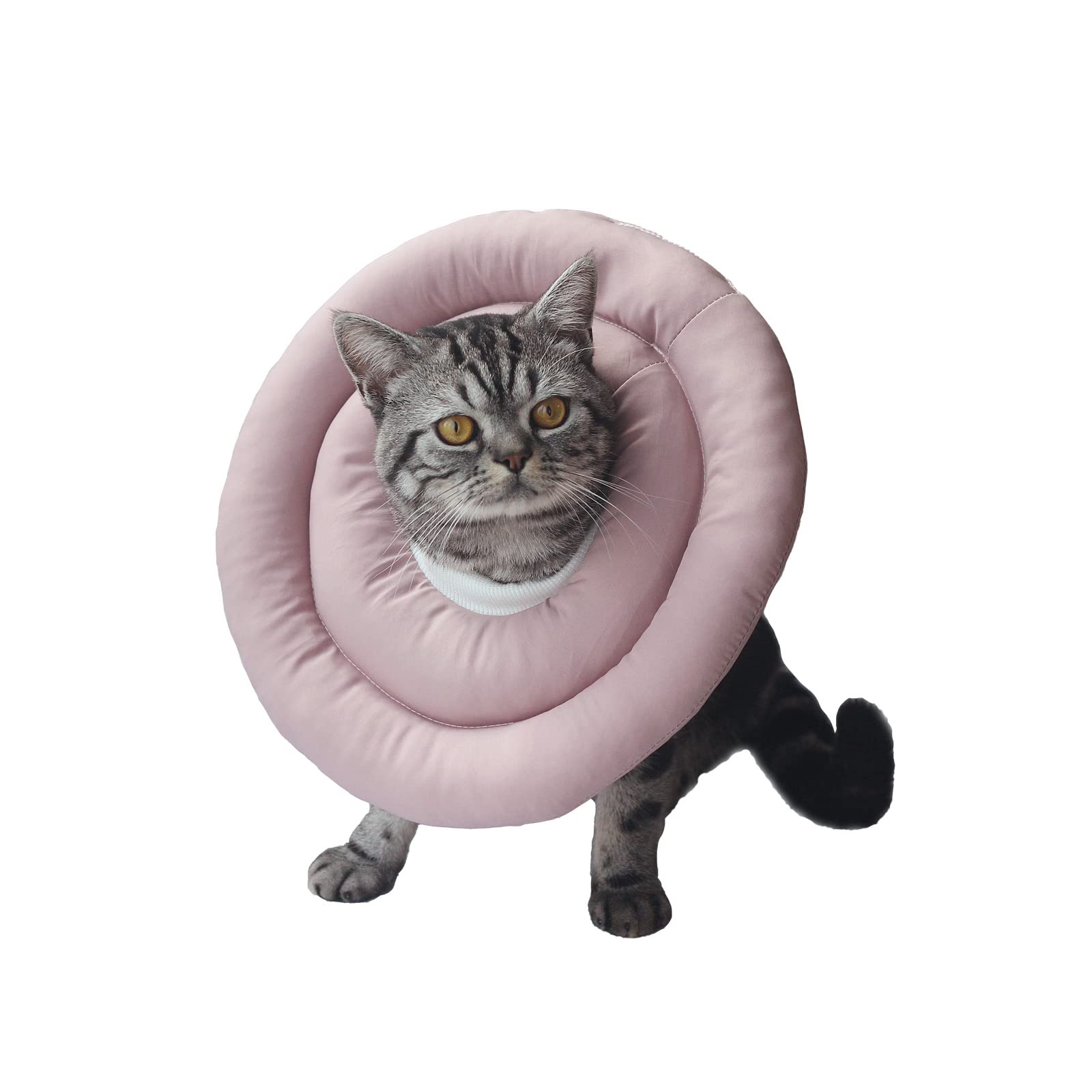 Docutca Soft Cat Cone Collar, Cat Recovery Collar, Cute Donut Cat Cone Alternative After Surgery with Adjustable Neck Strap,Comfy Pet Pillow Cone for Small Dog, Kitten