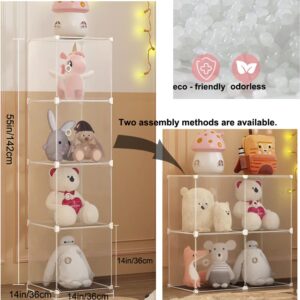 WANLIAN Stuffed Animal Storage,Dustproof Plush Toys Organizer, Great Storage Ideas for Dolls,Teddies and Figures (14"x14"x55")