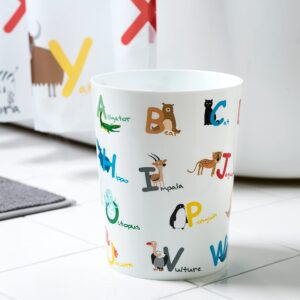 animal alphabet wastebasket white novelty plastic