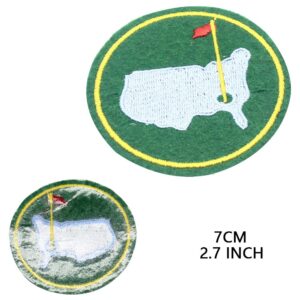 Red Flag Golf &USA Map Iron On Patch Embroidered Iron On Applique 2.7inch