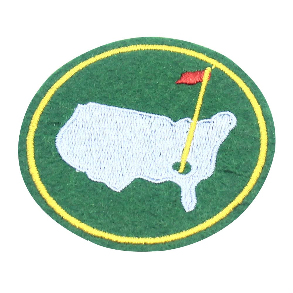 Red Flag Golf &USA Map Iron On Patch Embroidered Iron On Applique 2.7inch