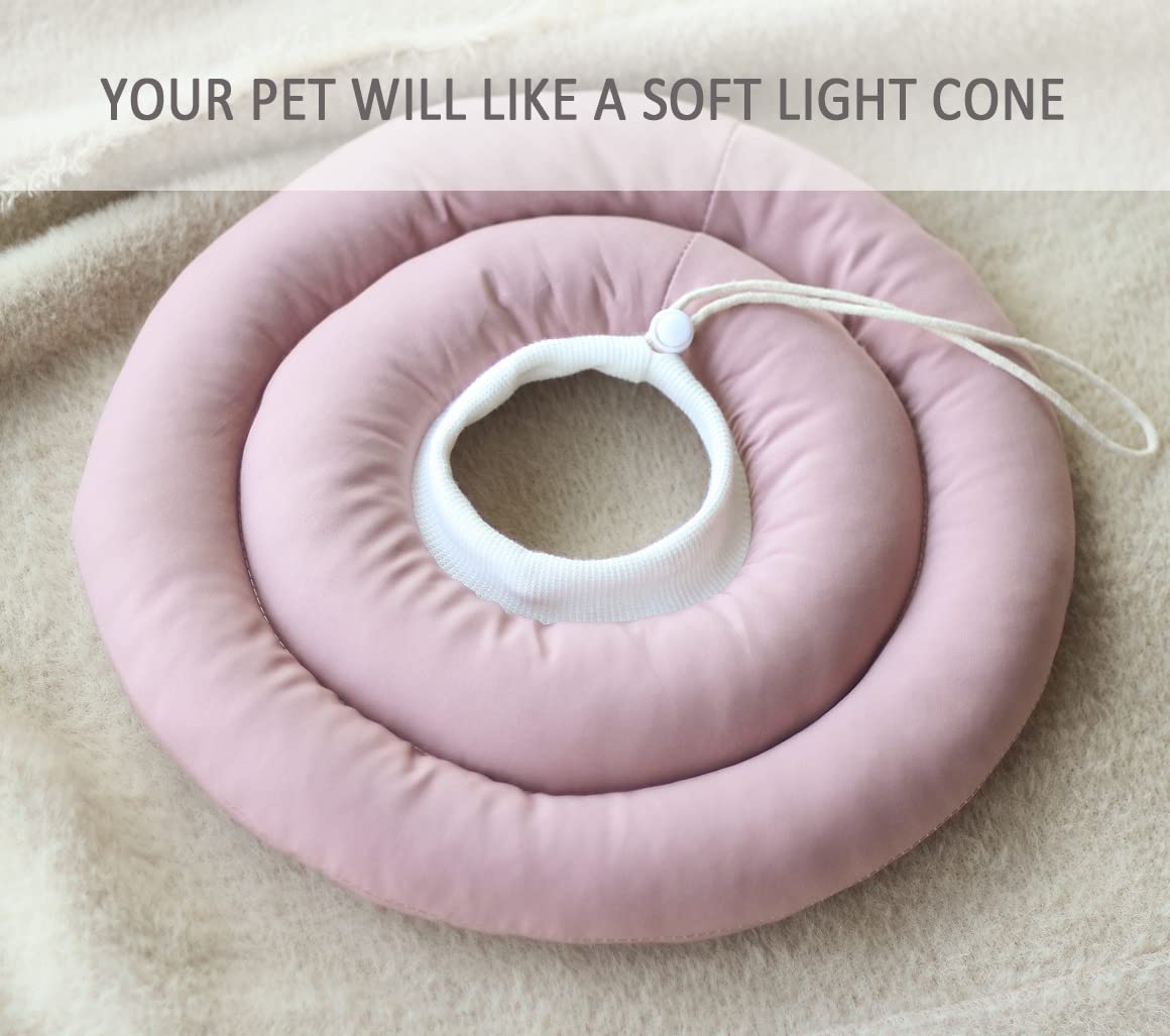 Docutca Soft Cat Cone Collar, Cat Recovery Collar, Cute Donut Cat Cone Alternative After Surgery with Adjustable Neck Strap,Comfy Pet Pillow Cone for Small Dog, Kitten