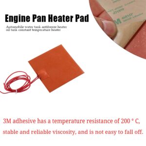 Harissess 5PCS Silicone Rubber Heating Pad,12V 7.5W Heating Baking Mats Electric Blanket Flexible Mat Constant Temperature 200℃ Max (50x50mm）