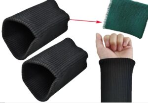 finished knitted ribbed cuffs,replacement jacket stripes rib knit trims cuffs 1pair for sewing diy (black)