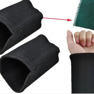 Finished Knitted Ribbed Cuffs,Replacement Jacket Stripes Rib Knit Trims Cuffs 1Pair for Sewing DIY (Black)