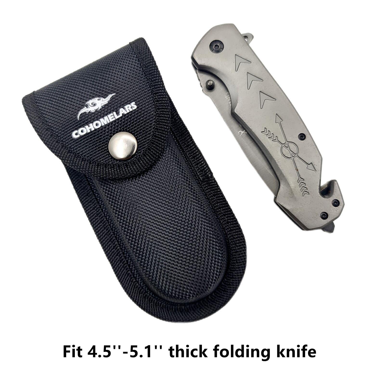 Nylon Pouch (Medium Size) for 4.5''-4.75'' Multitool,Horizontally Carry Nylon Sheath for Thick Folding Knives 4.5''-5.1'',Nylon Case for Leatherman Multitool,Knife Holster with Belt Loop COHOMELARS