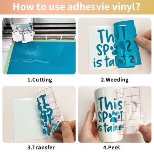 Prime Vinyl Permanent Vinyl, Self Adhesive Vinyl for Cricut 12" x 12", 25 Sheets Vinyl for Home Decor, Logo, Banners, Window Graphics, Cutting Machine