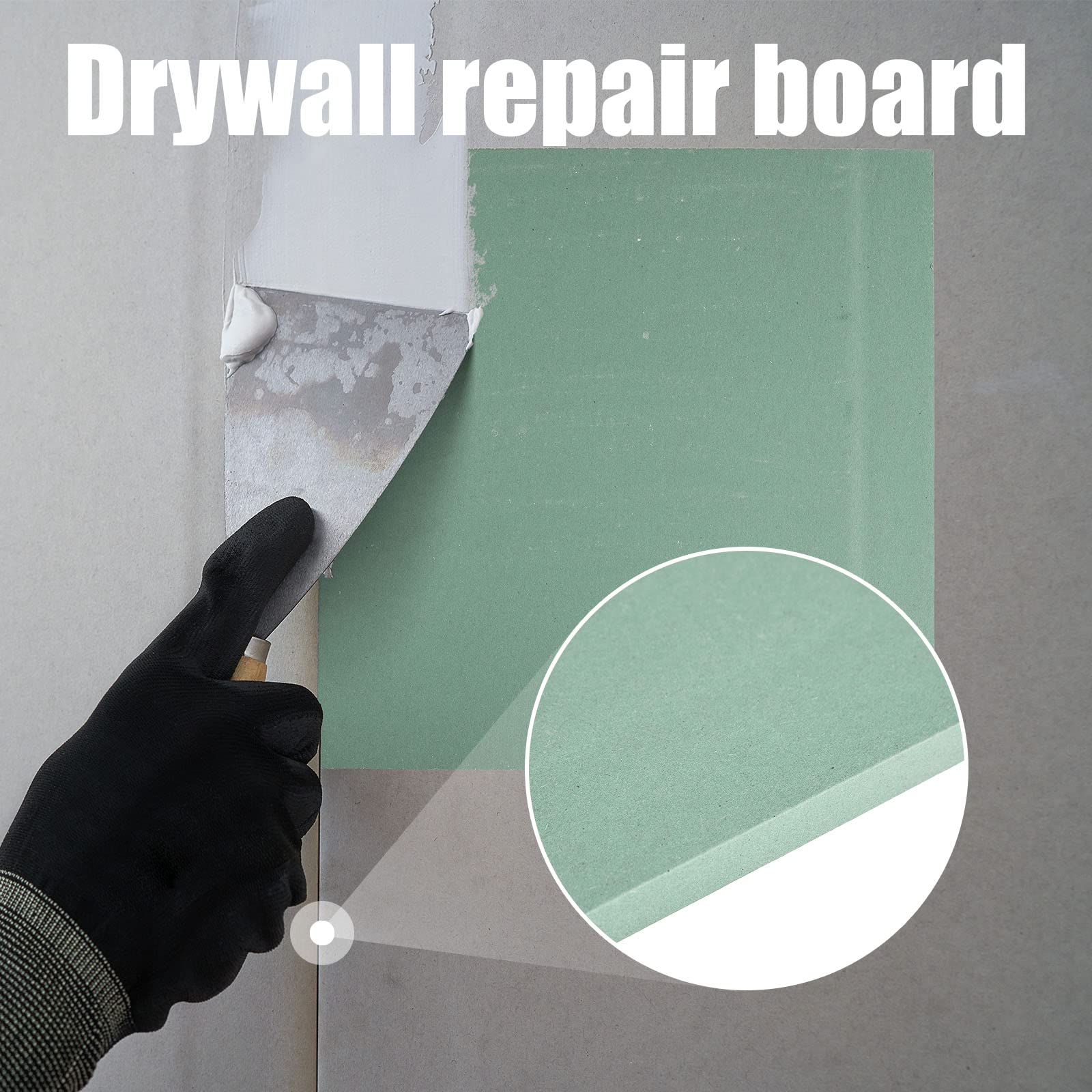 Amylove Drywall Repair Panel Drywall Patch Panel Drywall Repair for Mend Wall Repair (2 Pcs,Green,12 x 12 x 1/2 Inch)