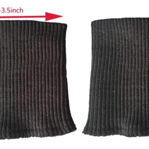 Finished Knitted Ribbed Cuffs,Replacement Jacket Stripes Rib Knit Trims Cuffs 1Pair for Sewing DIY (Black)