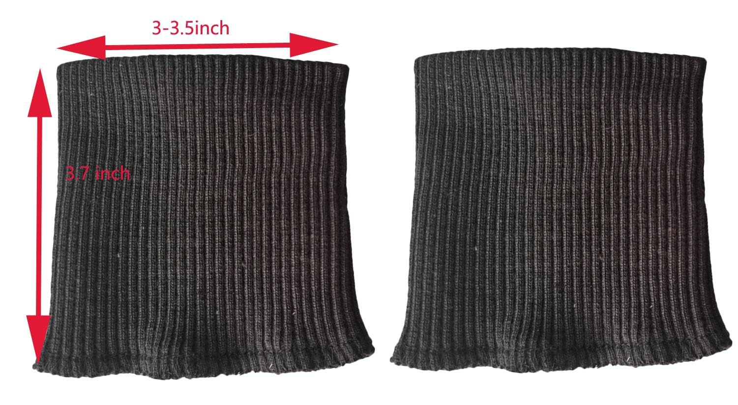 Finished Knitted Ribbed Cuffs,Replacement Jacket Stripes Rib Knit Trims Cuffs 1Pair for Sewing DIY (Black)