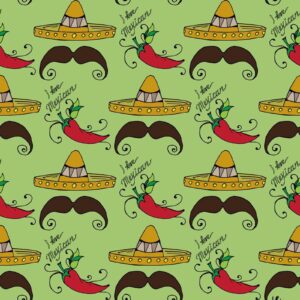 Gigicloud 10pcs Squares Quilting Fabric Bundles, Mexican Fiesta Theme Cotton Fabric Bundle Quilting Sewing Patchwork Cactus Guitar Donkey Printed Fat Quarters Bundle for DIY Sewing Quilting