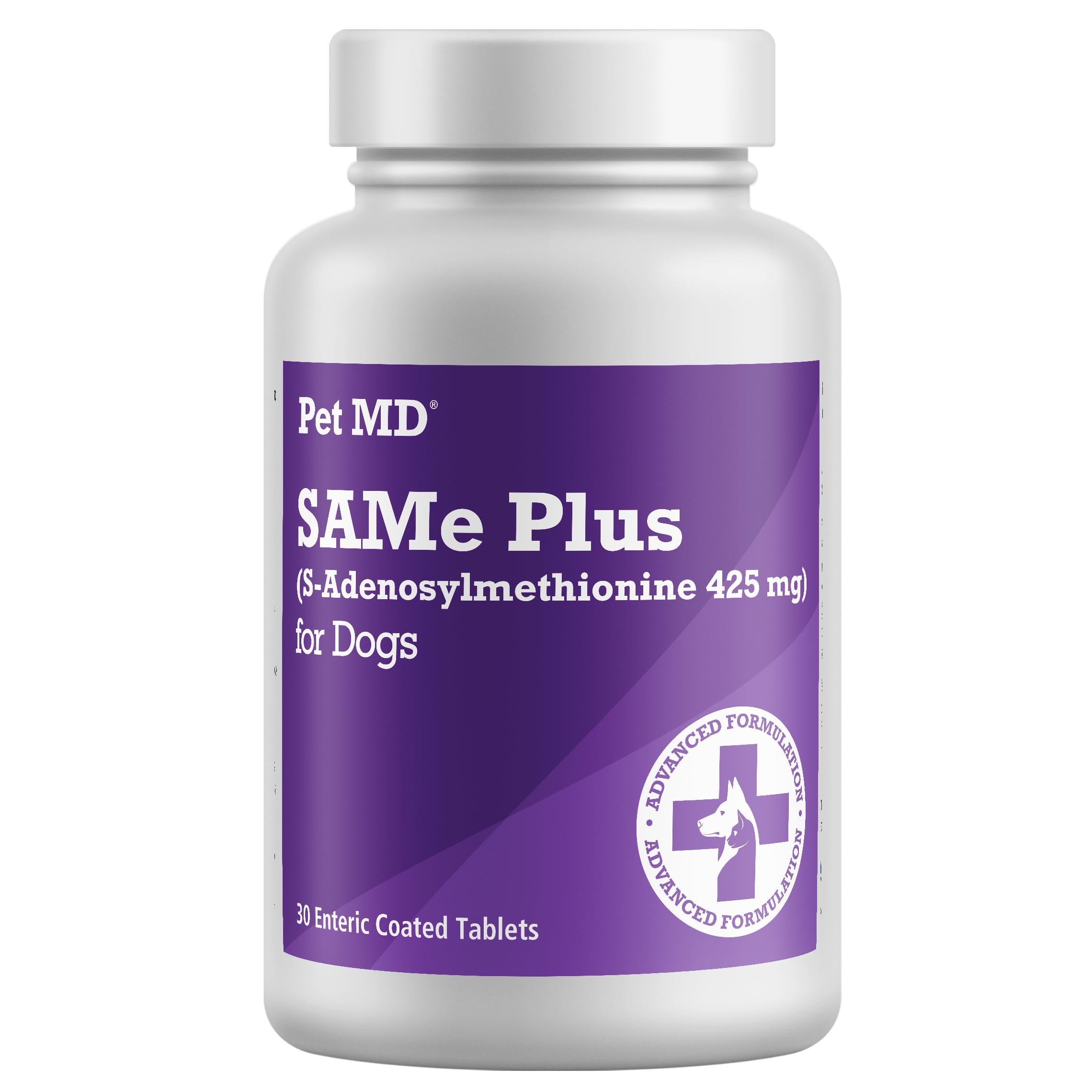 Pet MD Same Plus Liver Support for Dogs - Canine Hepatic Support & Brain Health Supplement - B Vitamins & Same for Dogs - Enteric Coated Tablets - 425mg - 30 ct