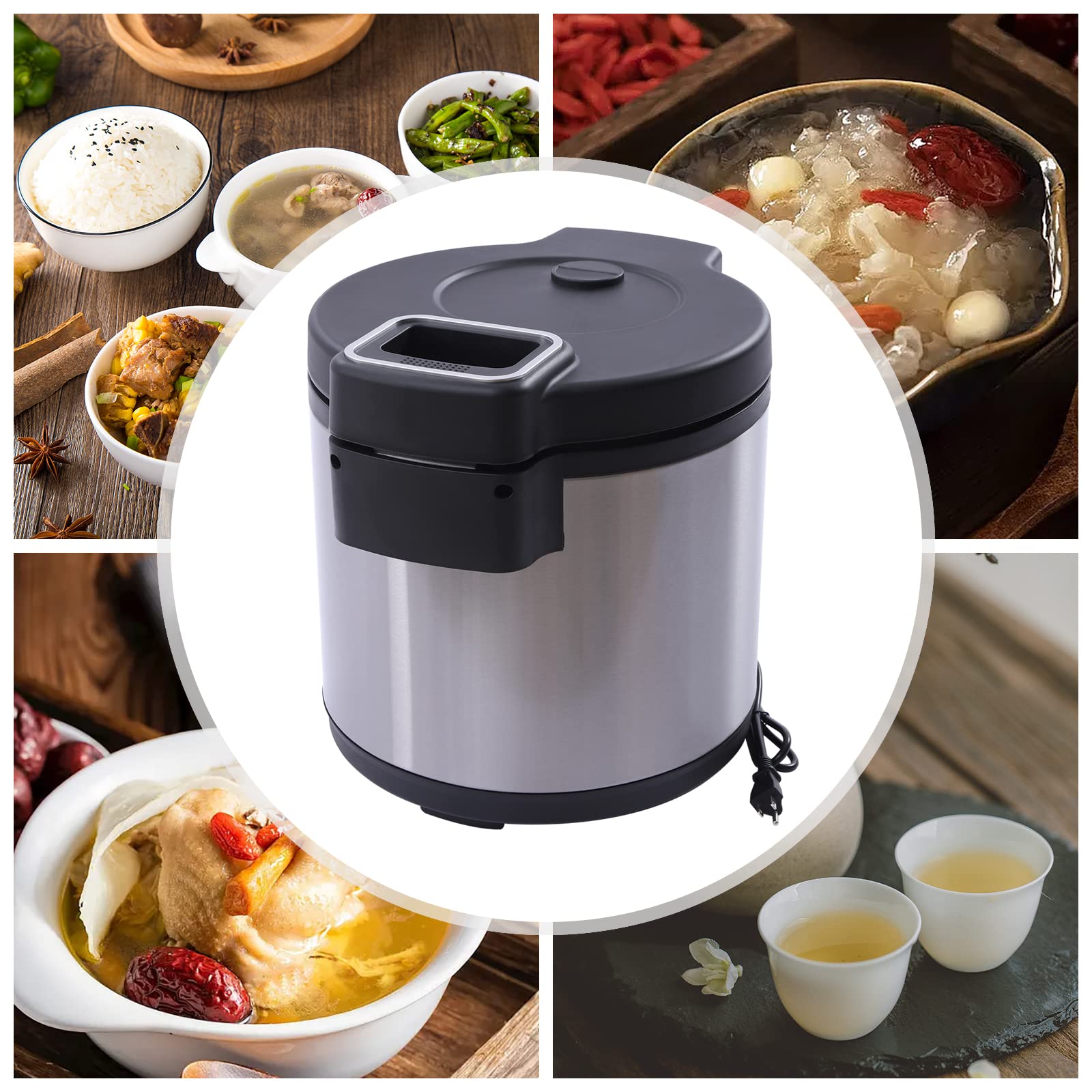 95-Cup 19L Rice Warmer Commercial Restaurant 110V 110W Electric Food Warmer with Warm Function only, Heavy Duty Rice Warmer with Stainless Steel Housing