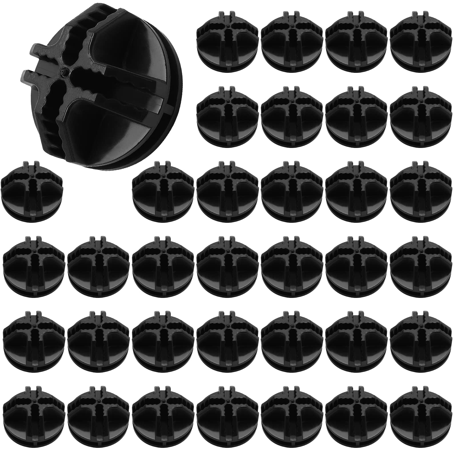 Litoexpe 36 Pcs Wire Cube Plastic Connectors for Cube Storage, Black Modular Closet Organizer and Metal Grid Shelving Unit, Suitable for 3-4mm Diameter Iron Wire