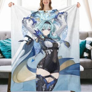 Dalicoter Game Genshin Impact Blanket Mondstadt EULA Anime Blanket 50"×40" Super Soft Flannel Throw Blanket Warm Winter Blanket Towel Blanket for Couch Kids Girls & Adults