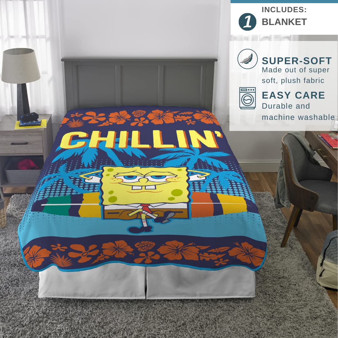 Franco Spongebob Squarepants Bedding Super Soft Micro Raschel Throw Blanket, 62 in x 90 in, (Officially Licensed Product) Collectibles